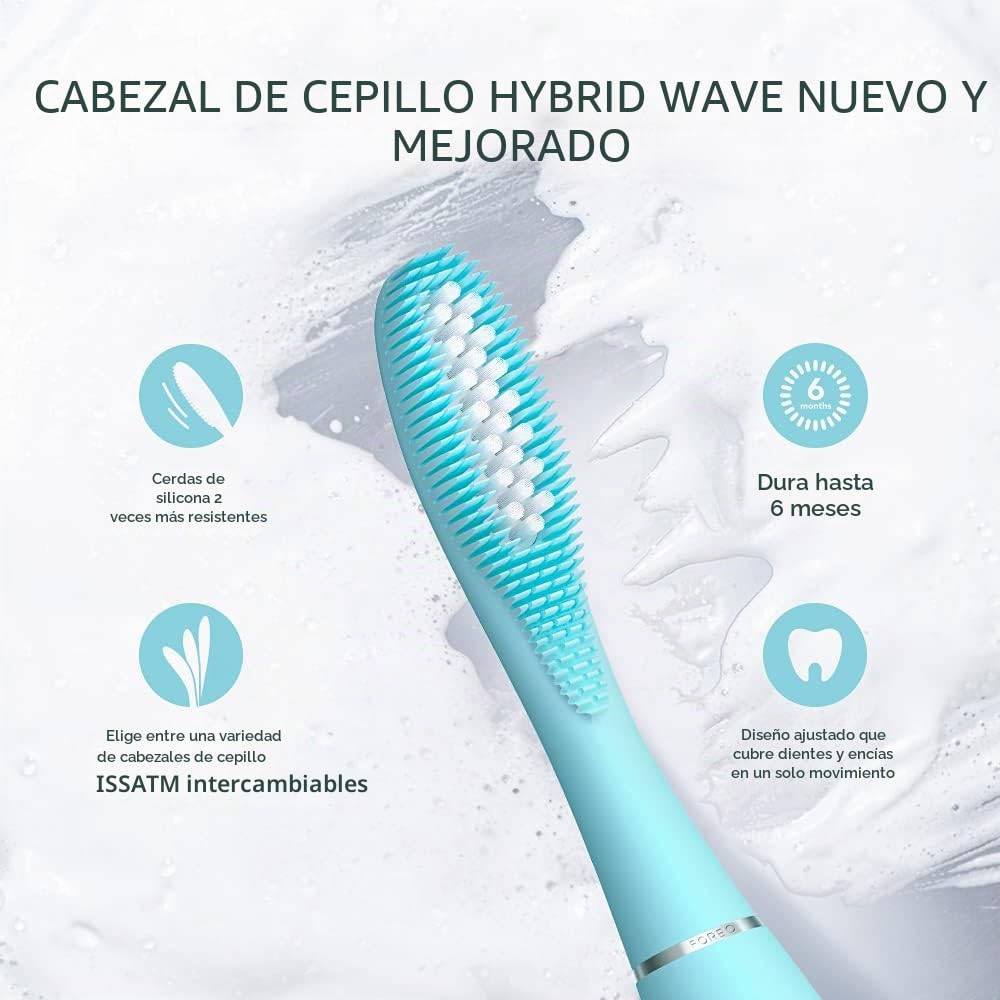 FOREO ISSA 3 Cepillo de Dientes Eléctrico de Silicona – Cepillo Eléctrico para Dientes, Encías y Lengua - Impermeable, Carga USB 365 Días - Blanqueador Dental - Accesorio de Viaje - Garantía 2 Años