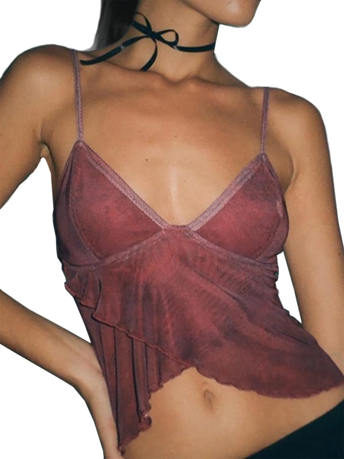 Xineicy Camisole for Women Y2K Crop Top Sexy Spaghetti Strap Sleeveless Cami Top Halter Top Backless Summer Tops