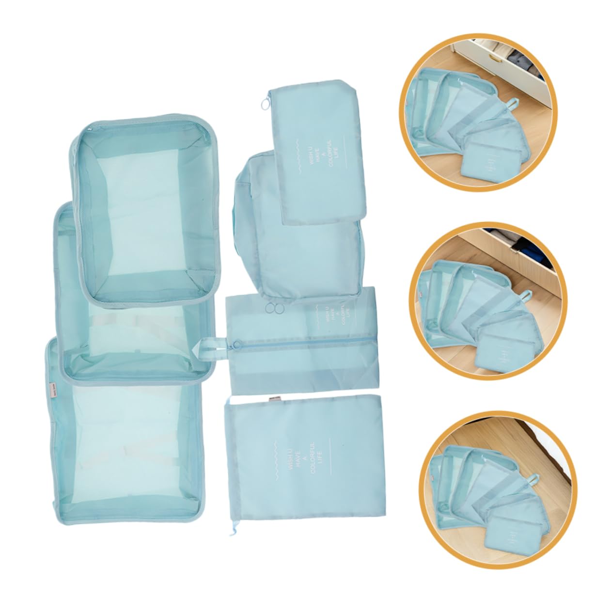 14pezzi Cubi per Imballaggio Compressione da Viaggio Set per Imballaggio Leggero e Salvaspazio Organizzatori per Valigie Scomparti per Vestiti e Articoli da Toeletta