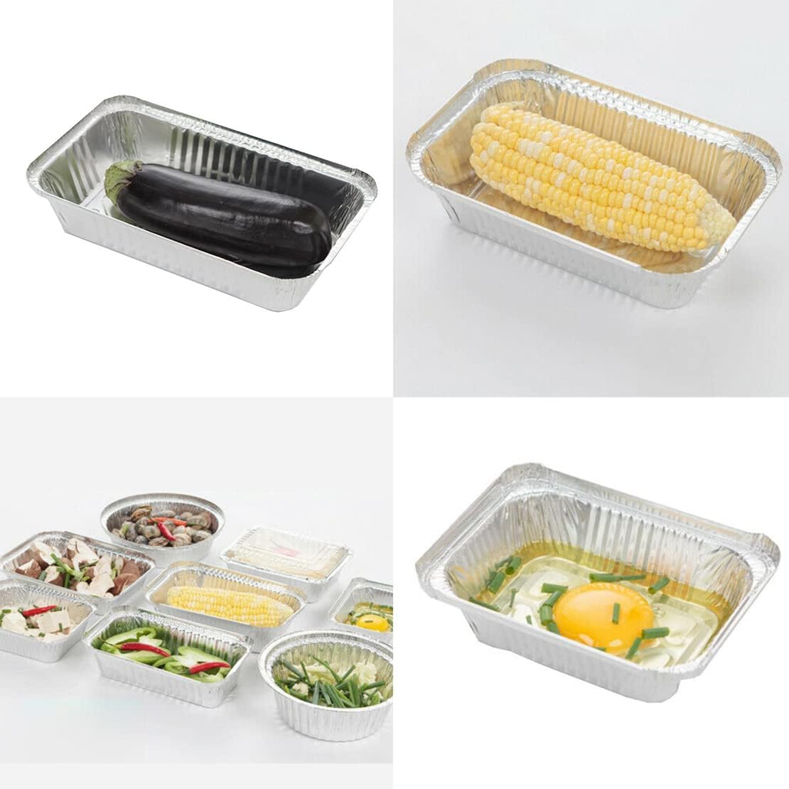 50Pcs 850ml Aluminum Foil Grease Drip Pans Trays for BBQ Grills
