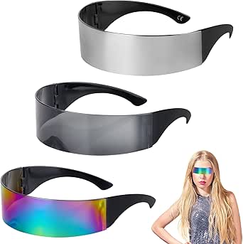 FEISEDY Futuristische Sonnenbrille - Randlose Partybrille Für Halloween & Festivals