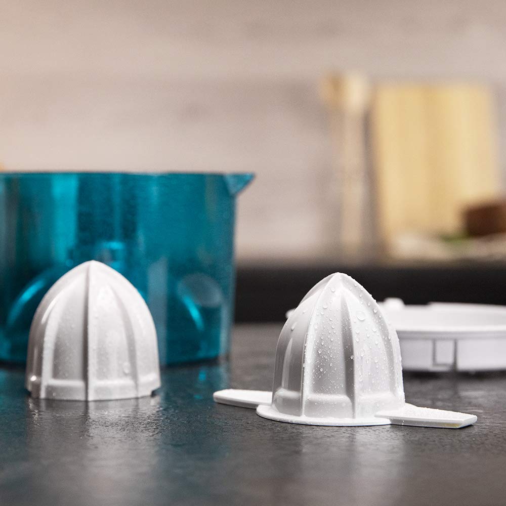 Cecotec Spremiagrumi elettrico EssentialVita Adjust White. Potenza di 40W, Filtro regolatore della polpa, Due coni smontabili differenti dimensioni, Sistema anti-goccia, Lavabili in lavastoviglie