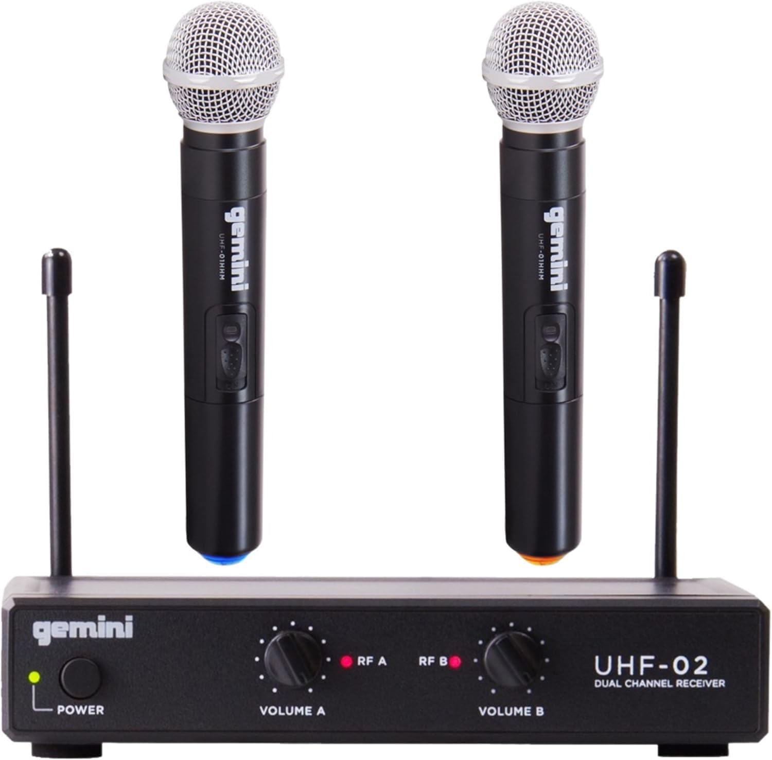 Gemini Sound UHF-02 S34 Wireless Microphone System - Channels 3 & 4 - Versatile Cordless Mics for Podcasting and Events