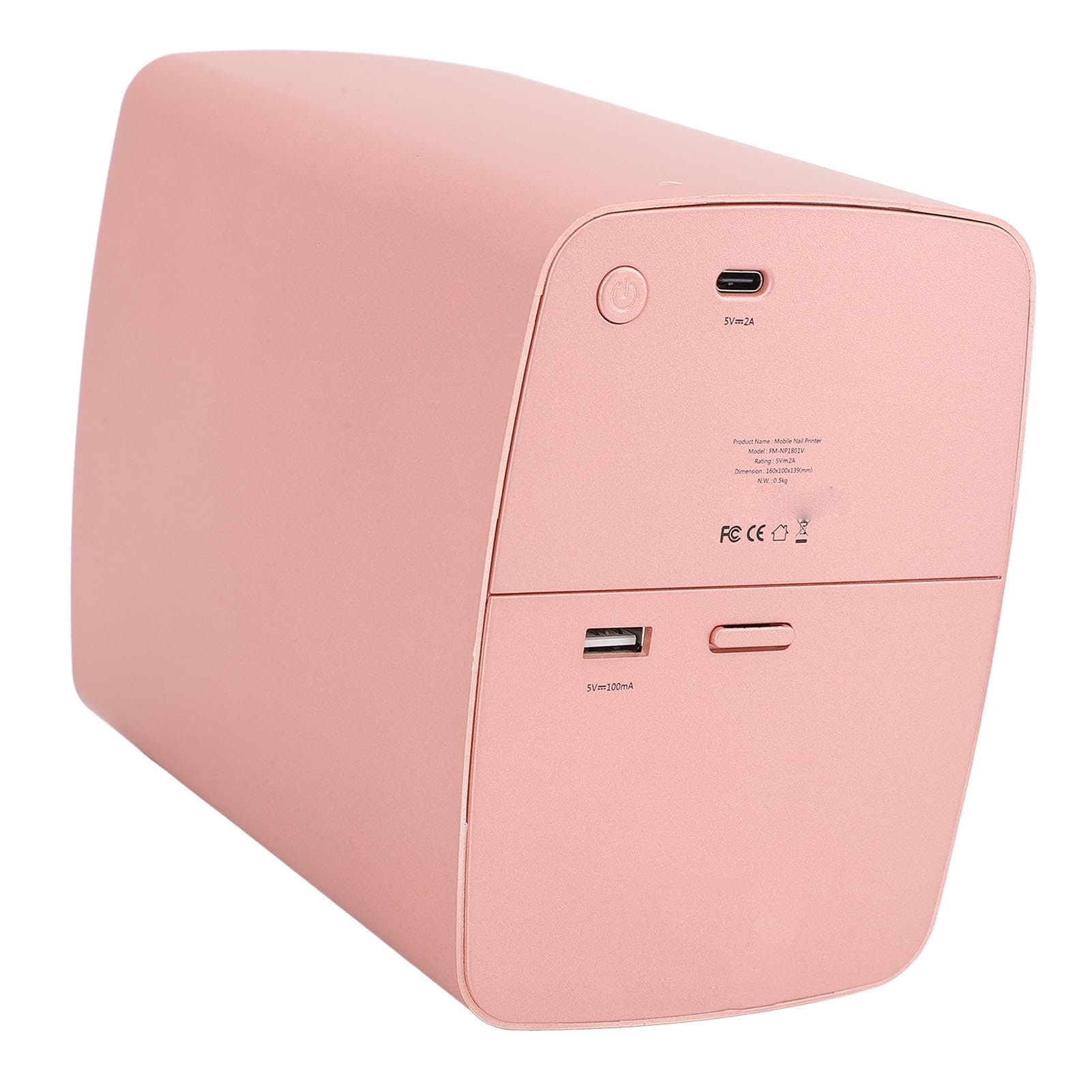 BROLEO Stampante per unghie, riconoscimento accurato, stampa intelligente per unghie, stampa a colori, motivo infinito, controllata da app, con cartuccia d'inchiostro per feste (oro rosa)