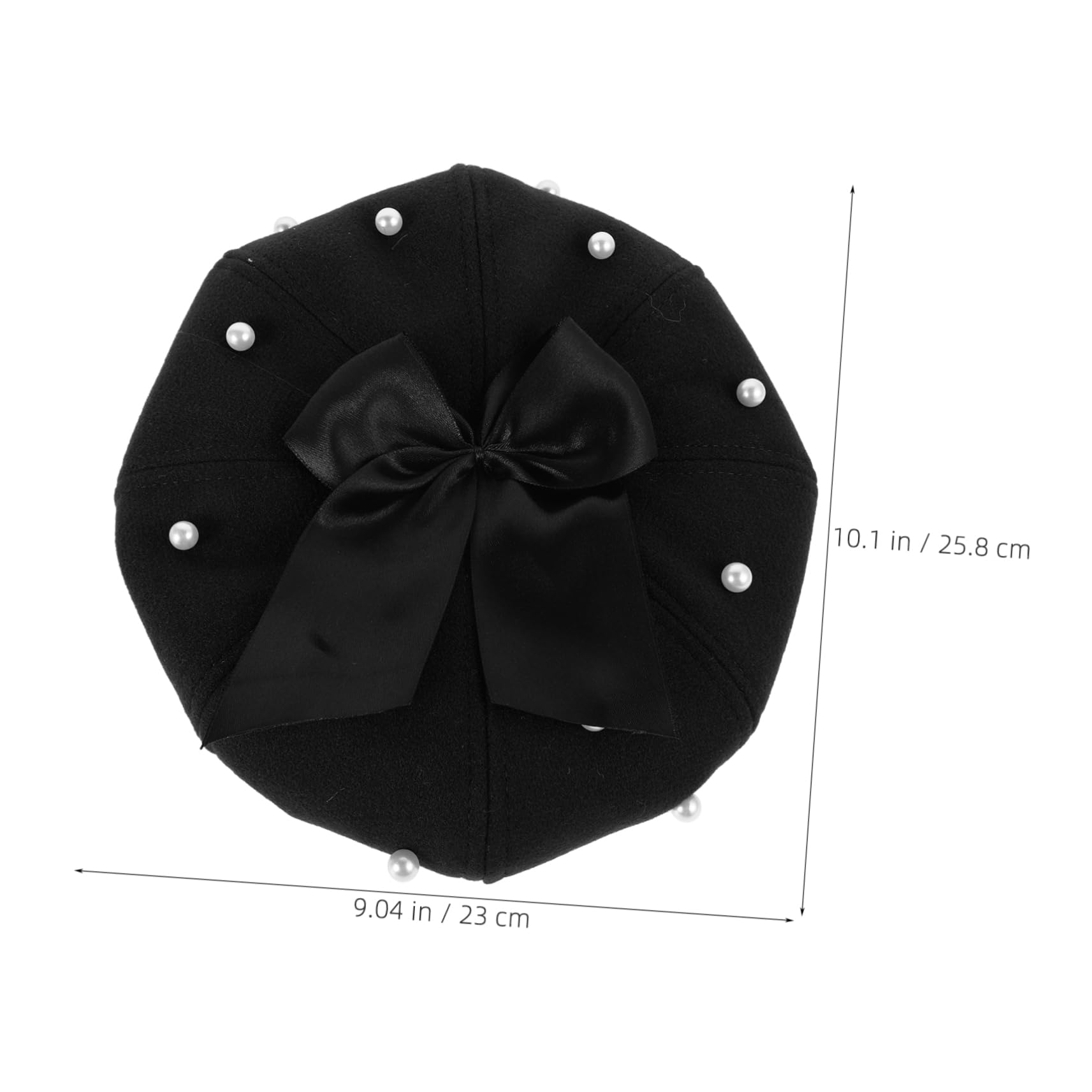 Didiseaon Black Beret Hat for Women Classic Newsboy Cap Bow Soft Artificial Wool Stylish