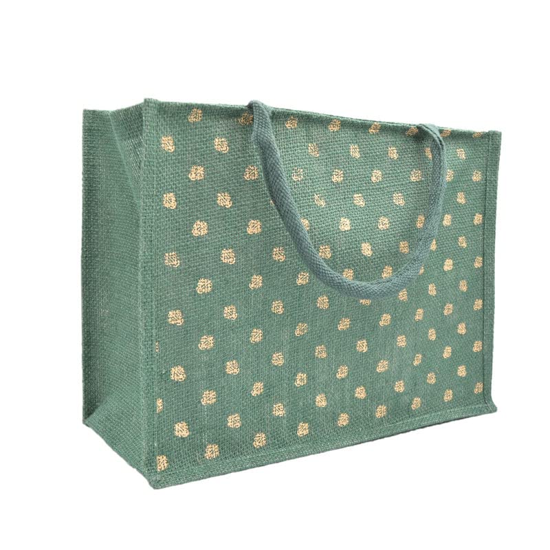 JUTEKAPrinted Grocery, Shopping, Tote, Multipurpose Jute Bag