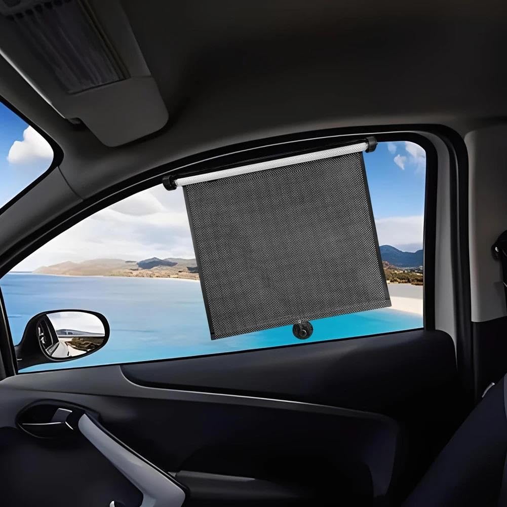 Parasol Ventanas Traseras Delantera Cortina Para Ventana Lateral De 15 Pulgadas Con Ventosa Parasol Telescópico 2 Unidades Retráctil Para Coche