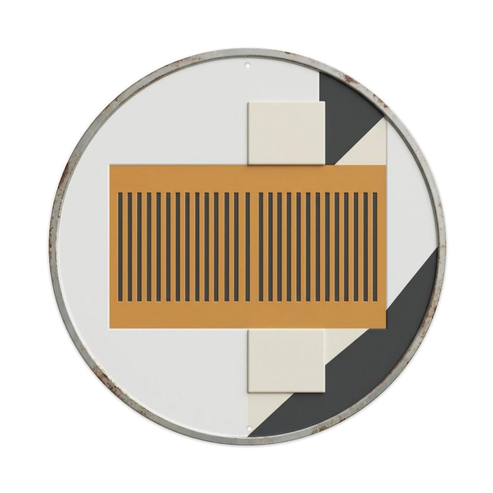 Athens Geometric Temple Travel Metal Tin Sign Plaque Wall Decor for Cafe, Club Bar, Office, Home Garden Round Metal Poster 8x8Inch