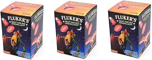 Fluker's - Lámpara de calor infrarroja nocturna roja para reptiles, 50 W, paquete de 3