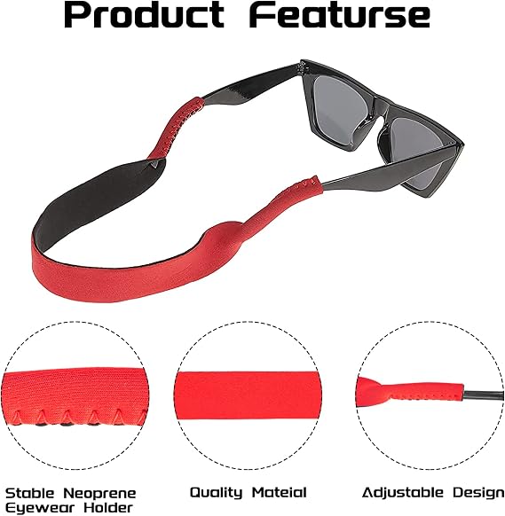 Adjustable Anti-Slip Eyewear Retainer for Sports & Outdoor, for Sports Eyeglass and Sunglass, Eyewear Holder Strap Glasses Head Band Floater Anti-Slip Elastic Cord Rope String Holder