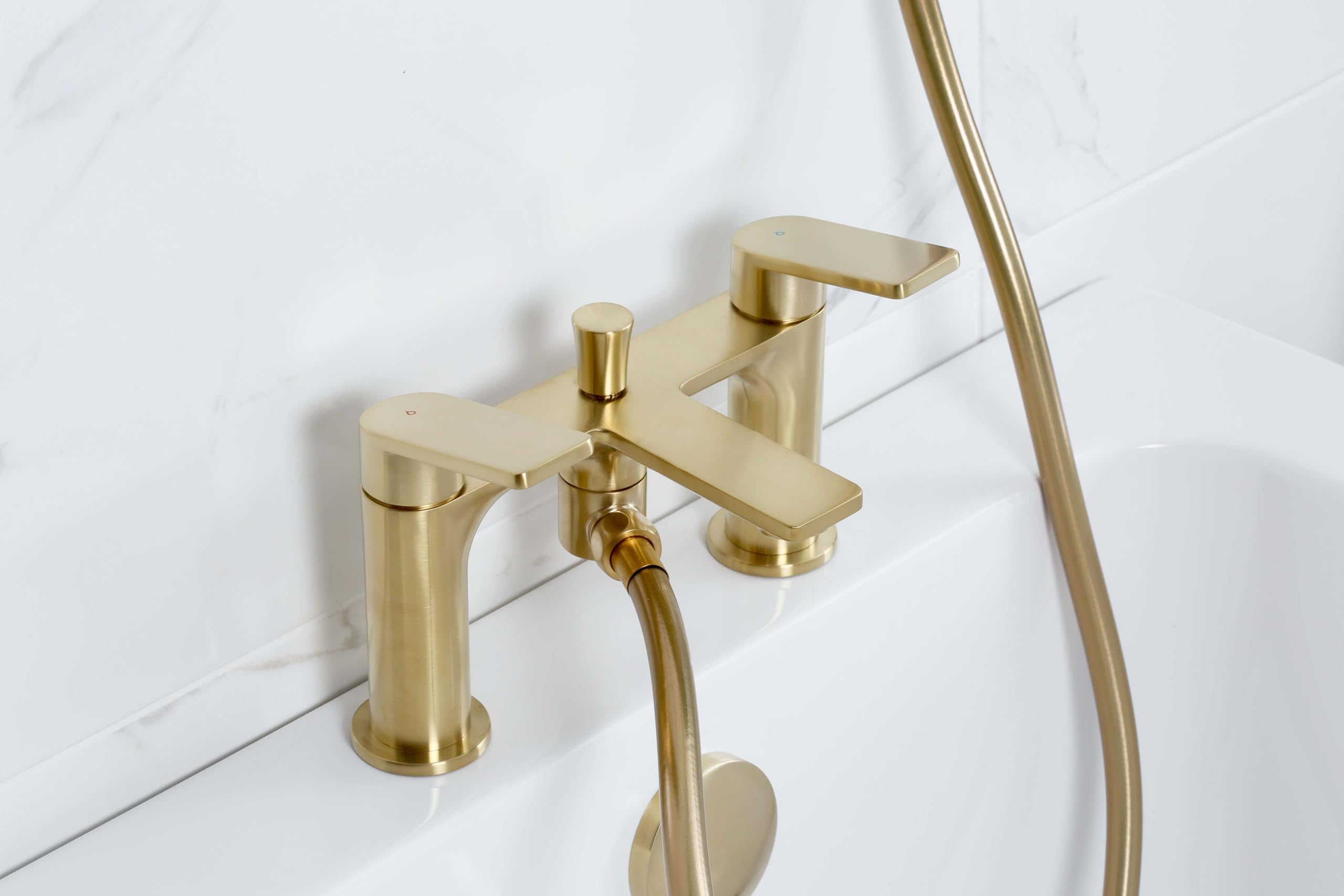Mitigeur Bain-douche Bristan Frammento – 2 Trous, Laiton Brossé, Disques Céramique, Garantie 10 Ans