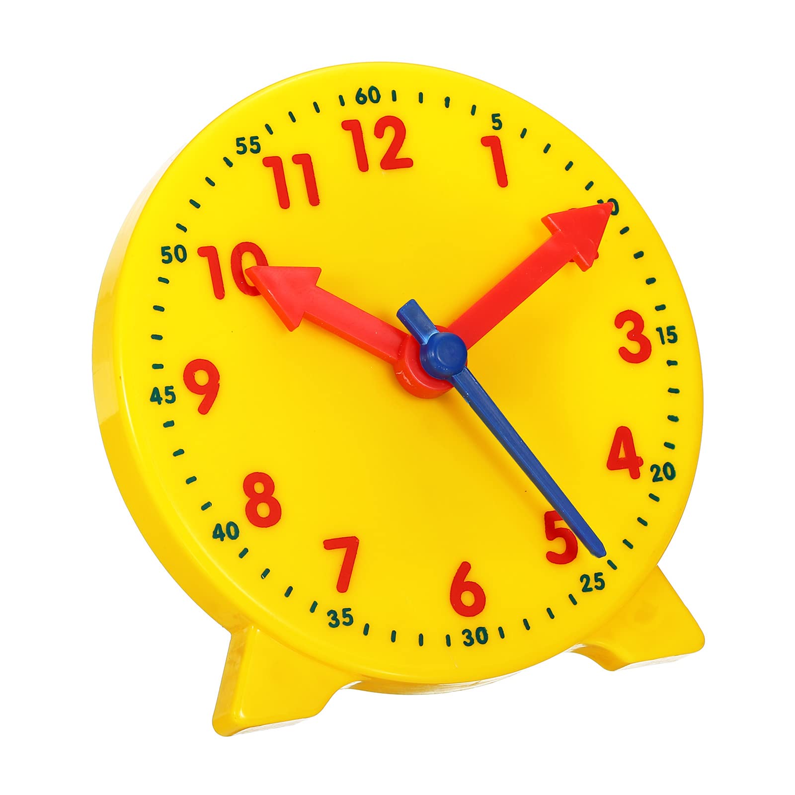 PATIKIL 4 inch Teaching Clock, Learn Clock Learning Tell Time Analog Clock Demonstration Clock 12 Hour 3 Pointers Geared Movement for Classroom Teacher, Yellow