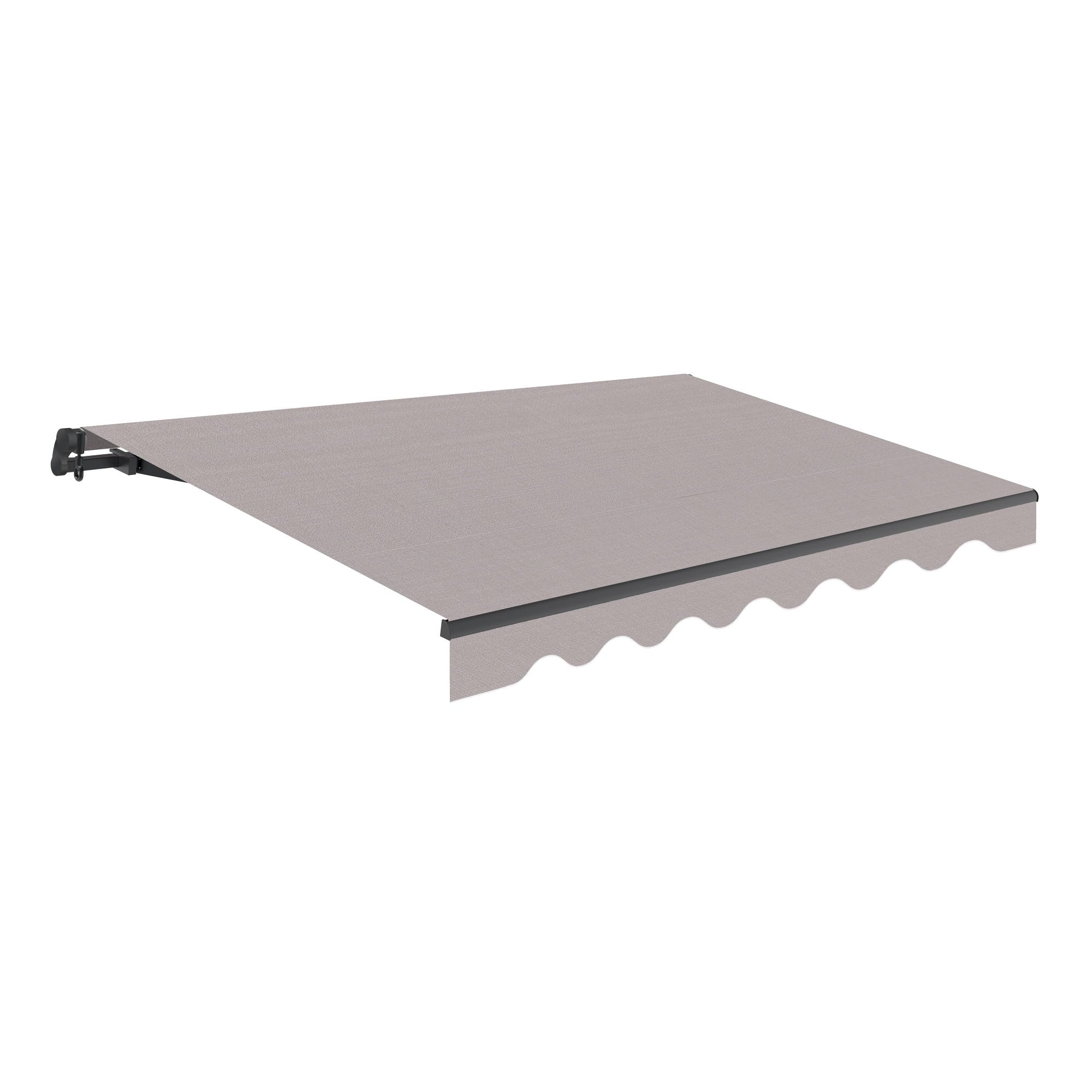 Wasabi - Toldo Retráctil Exterior 400x250cm Gris Poliéster – Lona Protección Solar UV - Estructura de Aluminio Antracita – Manivela Incluida – Manual Enrollable Terraza Jardín Balcón
