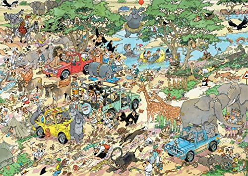 Jumbo Spiele Jan van Haasteren Puzzle 2x 1000 Teile - Der Sturm + Die Safari – 2 in 1 - ab 12 Jahren – Comic Puzzle – Bild 4