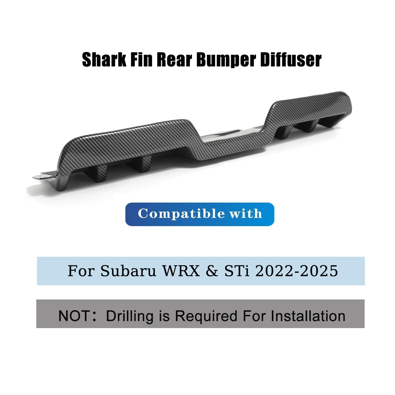 Rear Diffuser Carbon Fiber Car Rear Bumper Lip Diffuser 5 Fins For ...