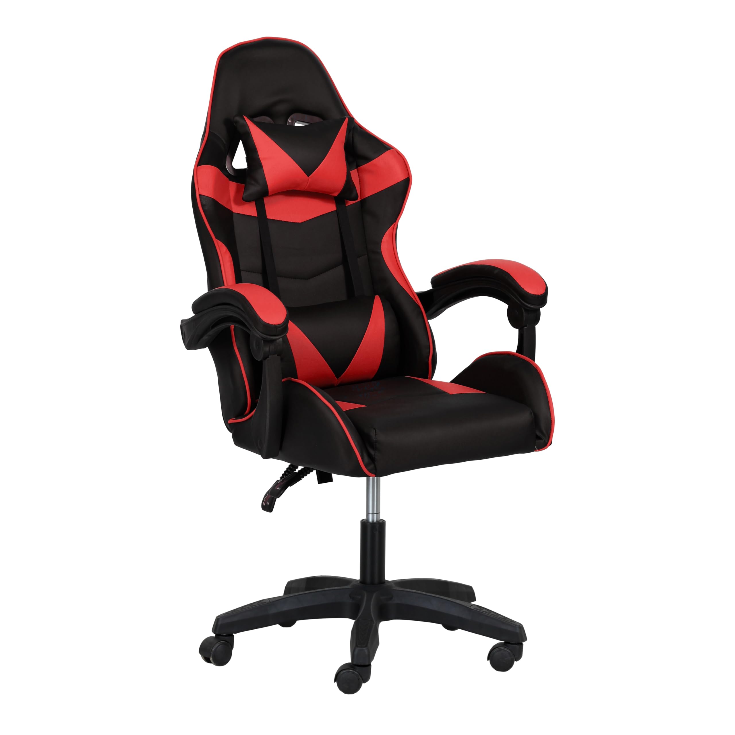 Totò Piccinni Sedia GAMING Ergonomica Reclinabile Girevole con cuscini in similpelle con rotelle e poggiatesta (Red)