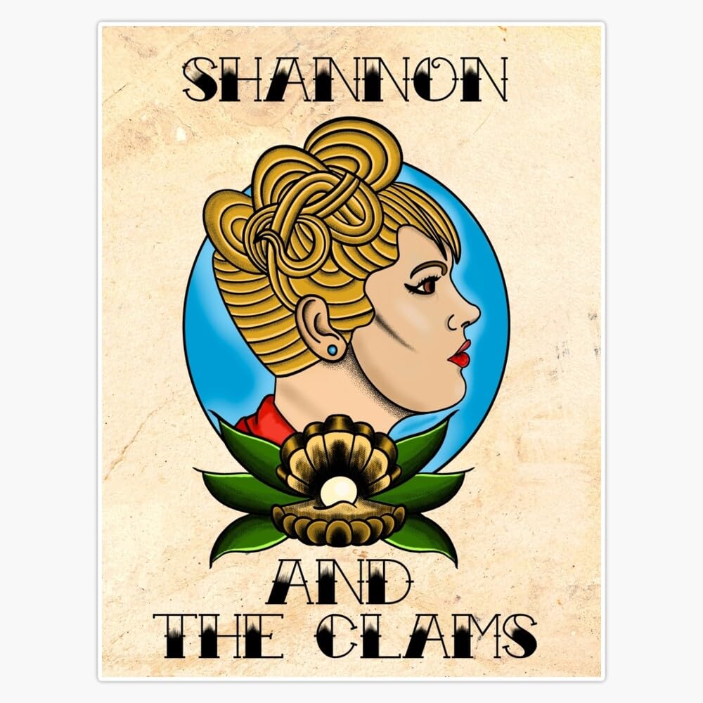 Shannon and the Clams Window Water Bottle Bumper Sticker Decal 5"