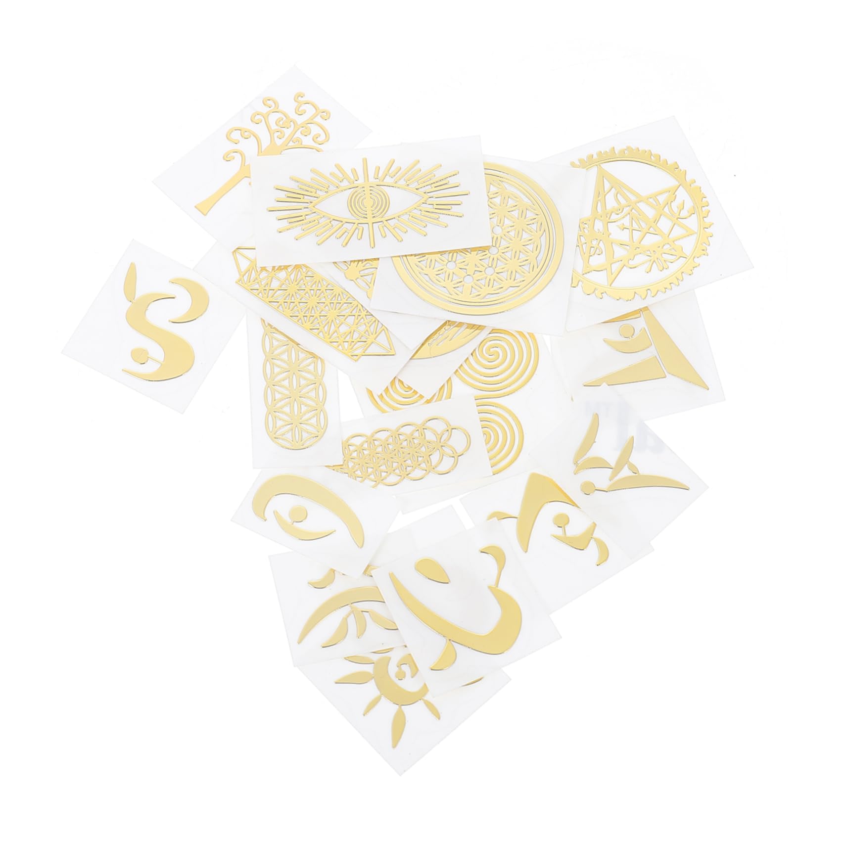 Homoyoyo 60 pcs Metal Copper Sticker Planner Stickers Vintage Geometry Energy Metal Sticker Geometry Orgone Sticker Stickers Decal Stickers for Phone Nickel Material Manual