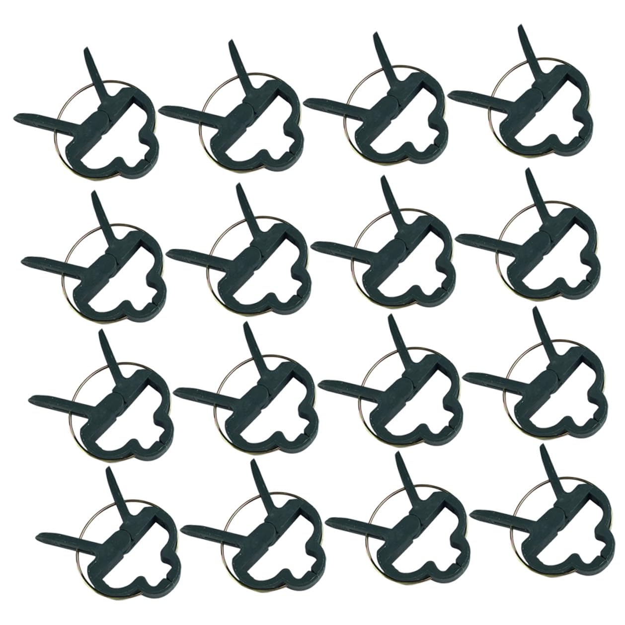SHINEOFI Lot de 80 Clips de Jardin en PE Vert pour Support Végétal, Pinces Résistantes et Solide, 4 Paquet pour Attacher Plantes, Tuteur pour Jardin Extérieur