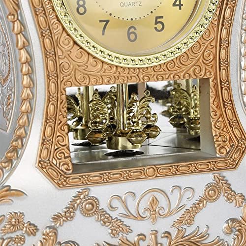 Pilipane Retro Alarm Clock, European Style Antique Desk Alarm Clocks, Antique Vintage Desk Alarm Clocks for Home Office Hotel Bedroom Living Room Decoration (White)