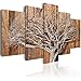 murando Cuadro en Lienzo 200x100 cm Impresión de 5 Piezas Material Tejido no Tejido Impresión Artística Imagen Gráfica Decoracion de Pared Arbol Bosque Abstracto Klimt b-C-0046-b-n