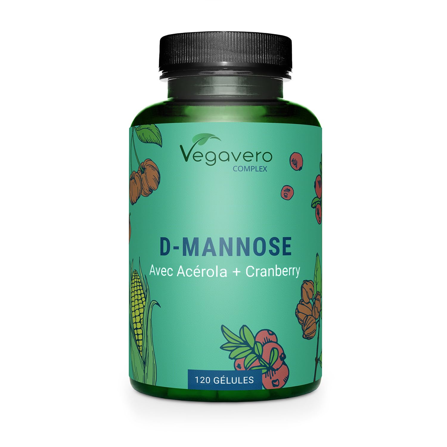 120 capsule con D-mannosio 2.000 mg, cranberry 200 mg e vitamina C da acerola