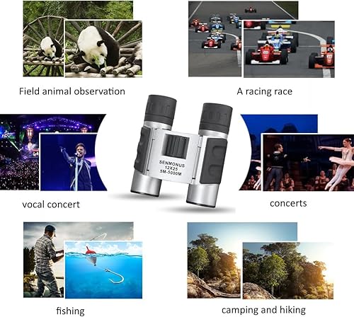 Miniatura 6 de Binoculares compactos pequeños de 12 x 25 pulgadas para adultos y niños, mini prismáticos plegables de bolsillo ligero, regalo para hombres,