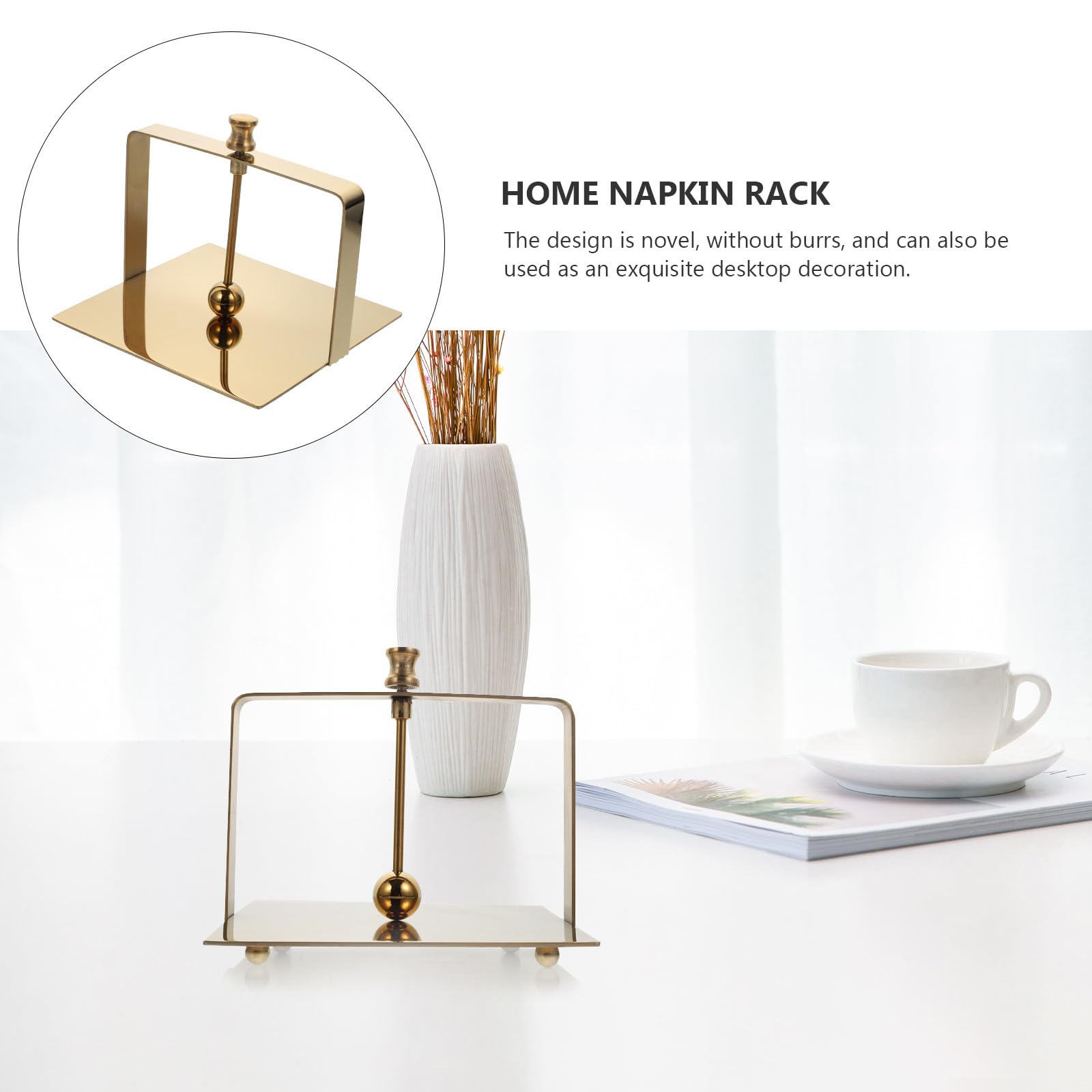 Yardwe Soporte Resistencia de Inoxidable para Acero Servilletas Dorado Alta y Diseño Delicado para para Restaurantes de Escritorio