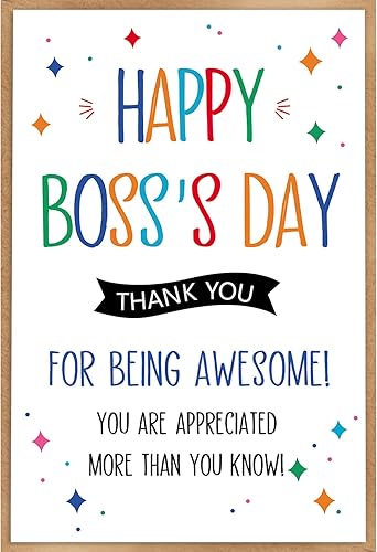 HEJOYN Tarjeta del día del jefe, regalos del día del jefe para mujeres y hombres, tarjeta de regalo feliz del día del jefe para jefe de empleados,