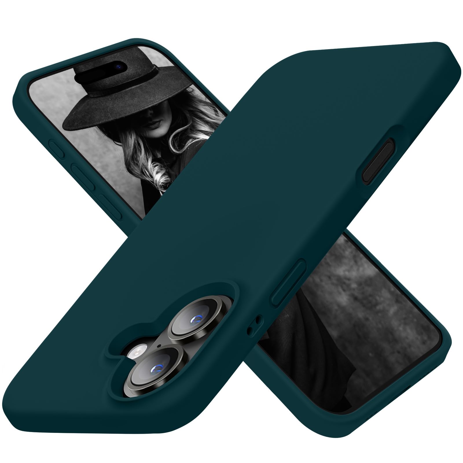 CordkingDesigned for iPhone 16 Case, Silicone Ultra Slim Shockproof Protective Phone Case with [Soft Anti-Scratch Microfiber Lining], 6.1 inch, Teal