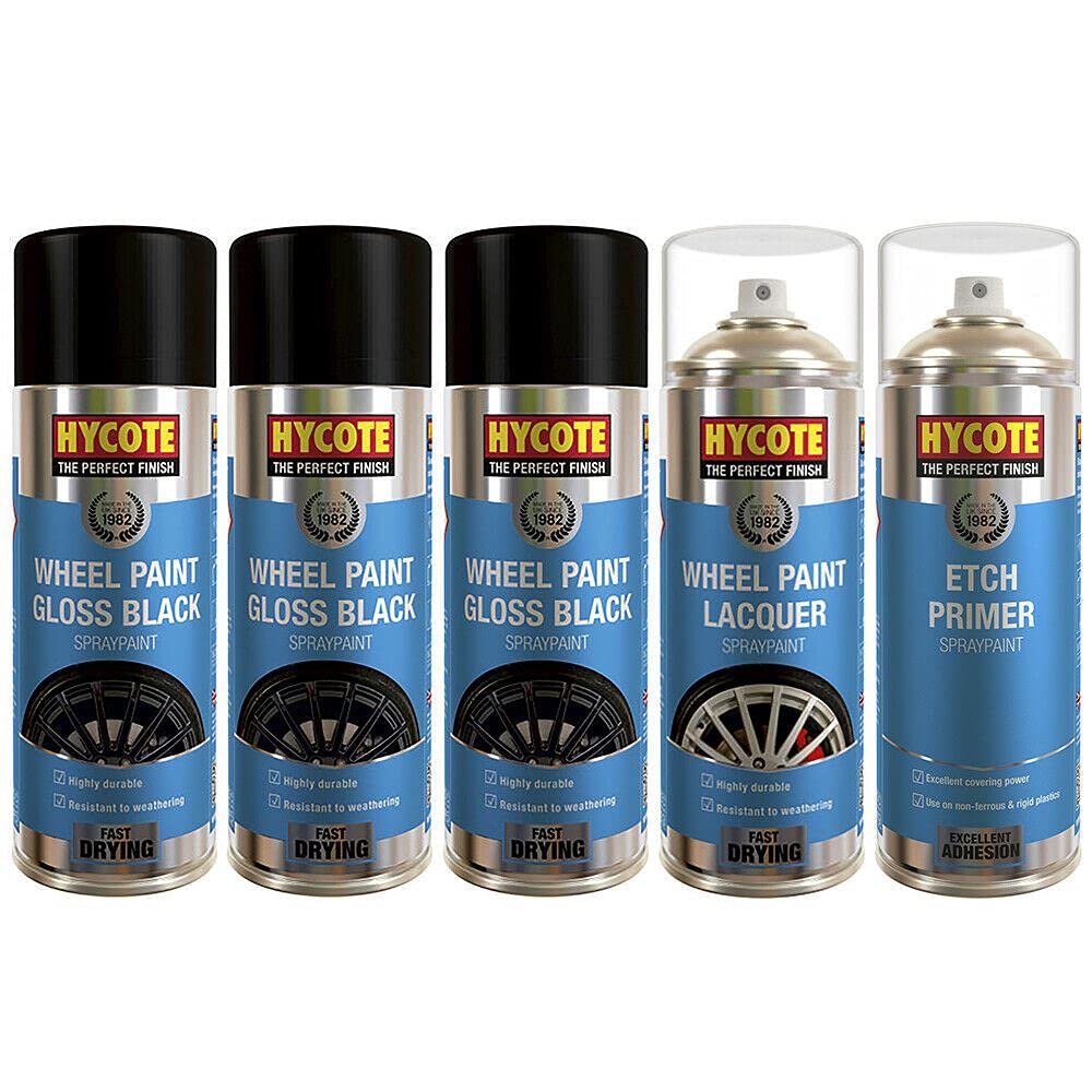 Hycote Black Wheel Spray Paint Gloss 400Ml