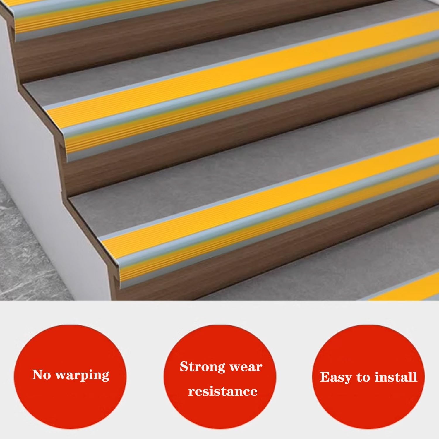 Tira de umbral de PVC antideslizante para escalera, perfil de ángulo de 10 m, protector de borde de escalera en forma de L, fácil de instalar, nariz antideslizante para escaleras.