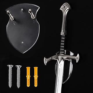 Sword Cards Sword Stand Wall Mounted Sword Wall Card Acrylic Sword Wall Display Card Shield Sword Stand with Hardware (1 piece transparent)