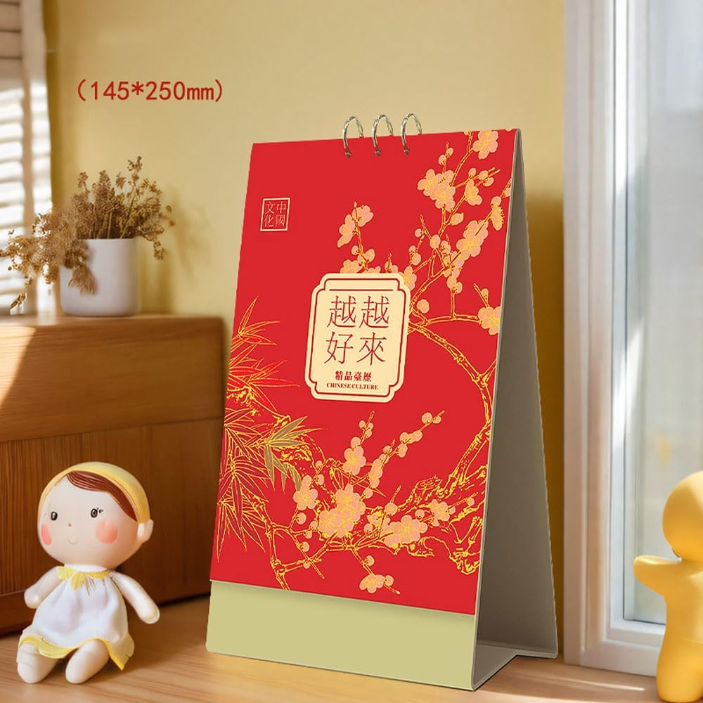Kalendarz na biurko 2025 rok węża, kreatywny, prosty, układ biurowy, planer, chiński styl, kalendarz, prezenty, obraz chiński (A)
