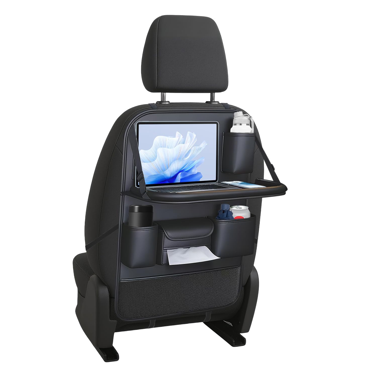 Organizer per seggiolino Auto, per Ford Grand V408/Tourneo Courier B460/Tourneo Custom V362 Organizer per Bambini, Multifunzione, con Tavolo Pieghevole e Diverse Tasche