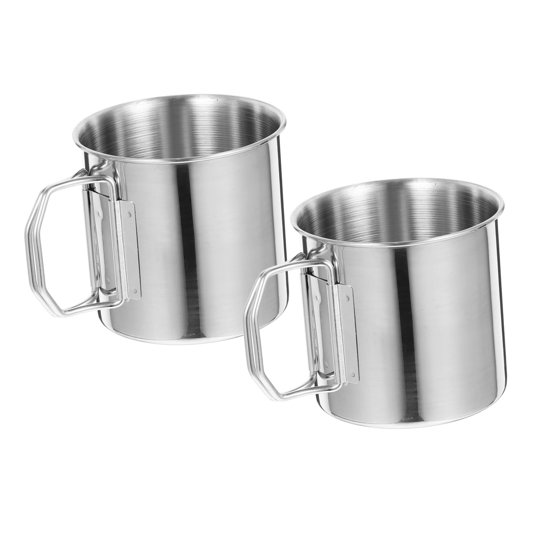 ibasenice 5 Ensembles Mug De Camping Acier Inoxydable De Tasses Portables Avec Poignée Pour Boissons Chaudes Et Froides Accessoire De Pique Et Randonnée 2 Pièces * 5
