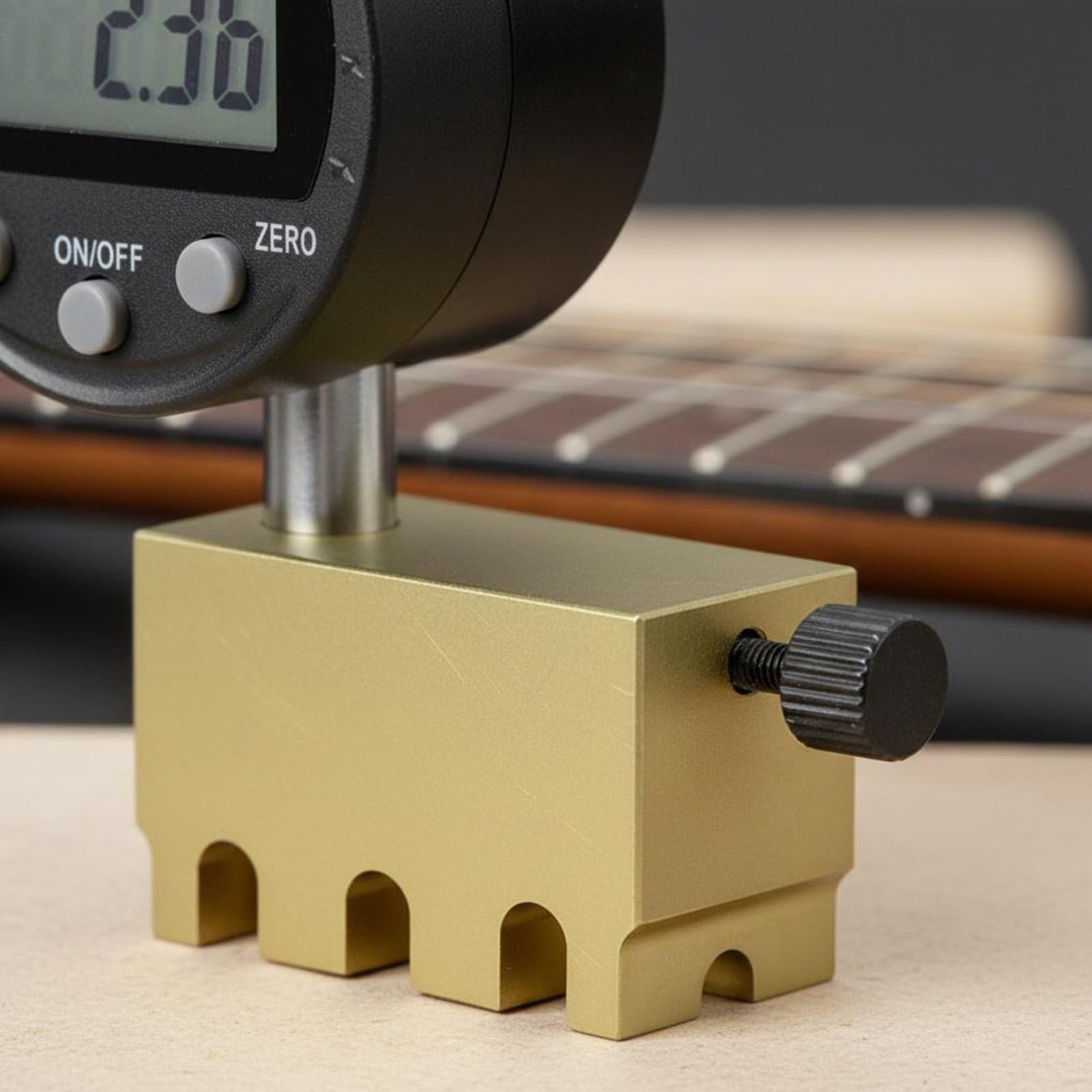 Gitarren-Saitenmaß mit Display digital digitales Gitarren-Action-Messgerät Messing Digitale Saitenhöhenmessung für Gitarrenbauer, Werkstatt, Proberaum , for Guitar Upgraded