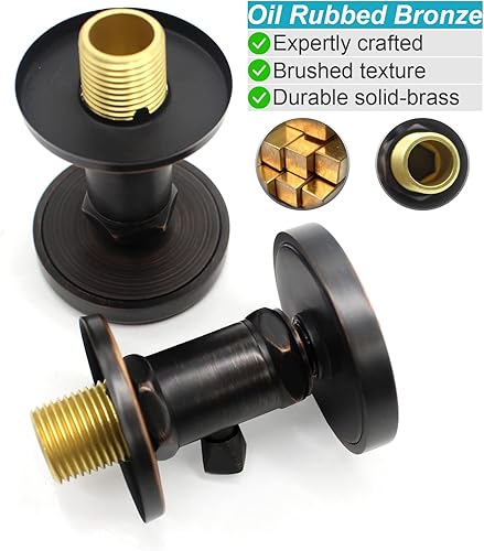 Miniatura 100 de Chorros de ducha cuadrados de oro cepillado con control de flujo y giratorio, chorros de masaje de agua ajustables de latón macizo, montaje en pared