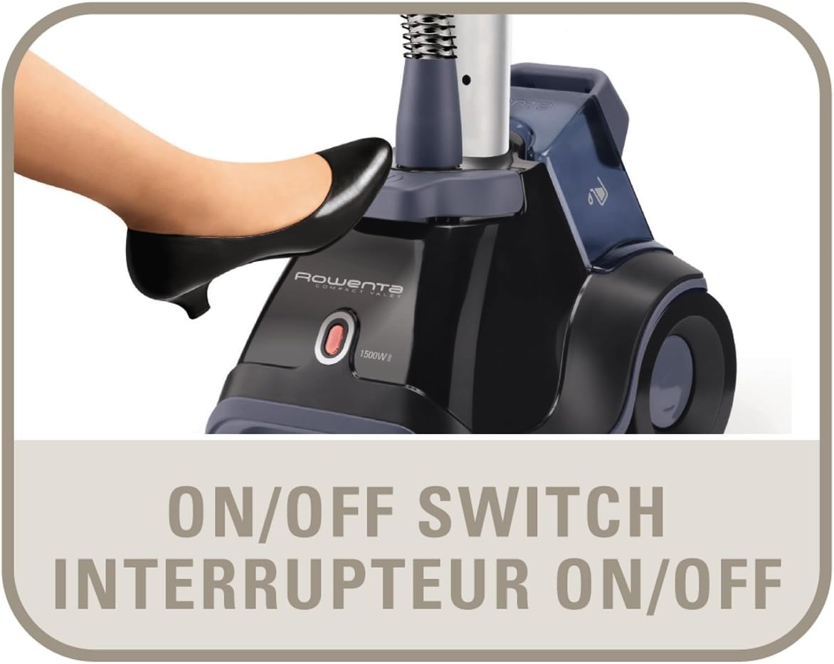 Foot-operated on/off switch on the steamer base