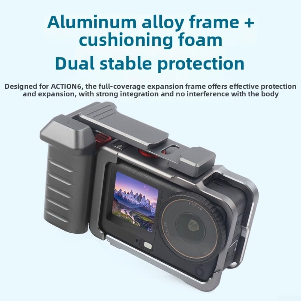 Zestaw uchwytów do DJI OsmoAction6 z materiałem ze stopu aluminium, magnetycznym szybkim zapięciem i uchwytem na zimną stopkę do użytku profesjonalnego
