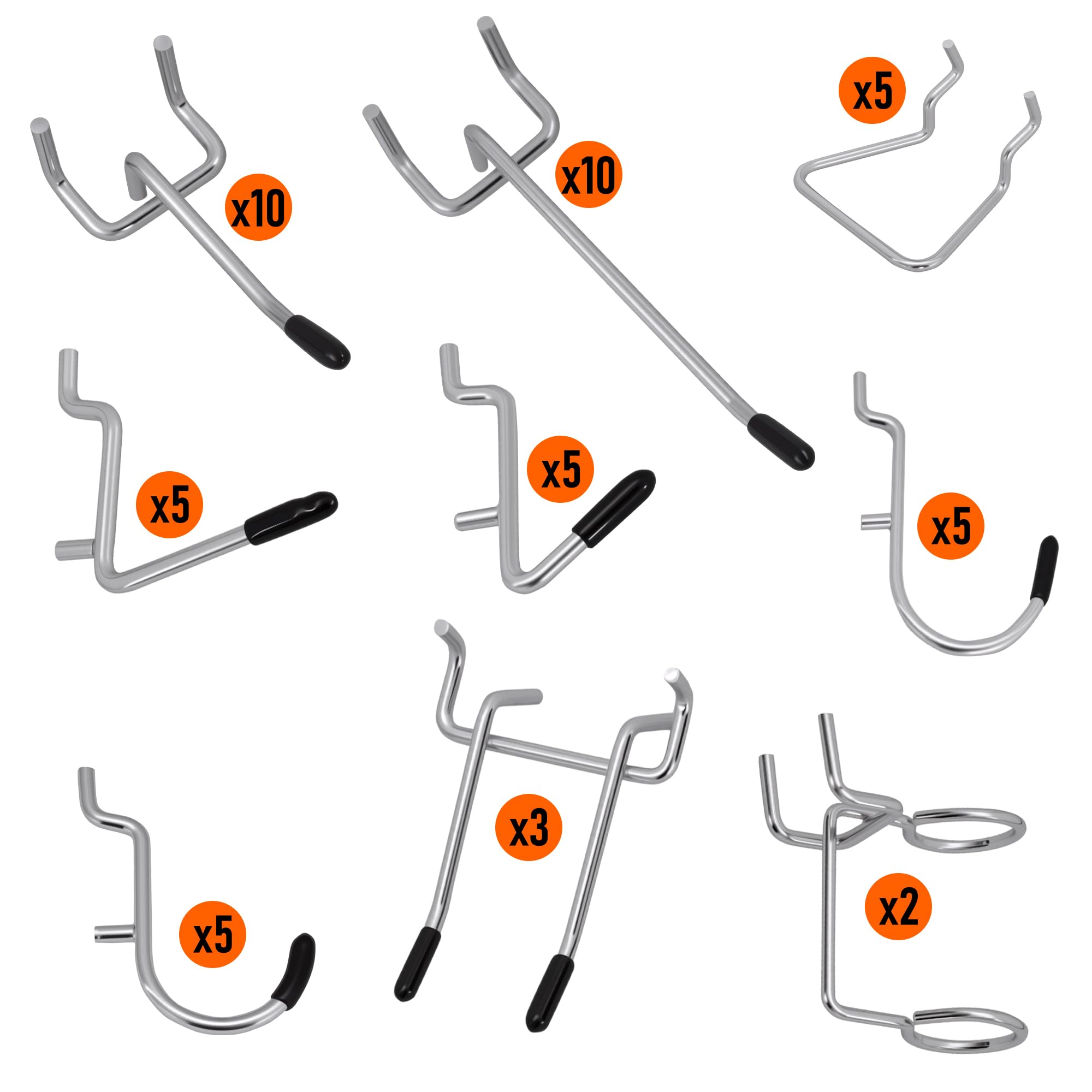 50 Pegboard Hooks - Organize Your Garage & Workshop -3