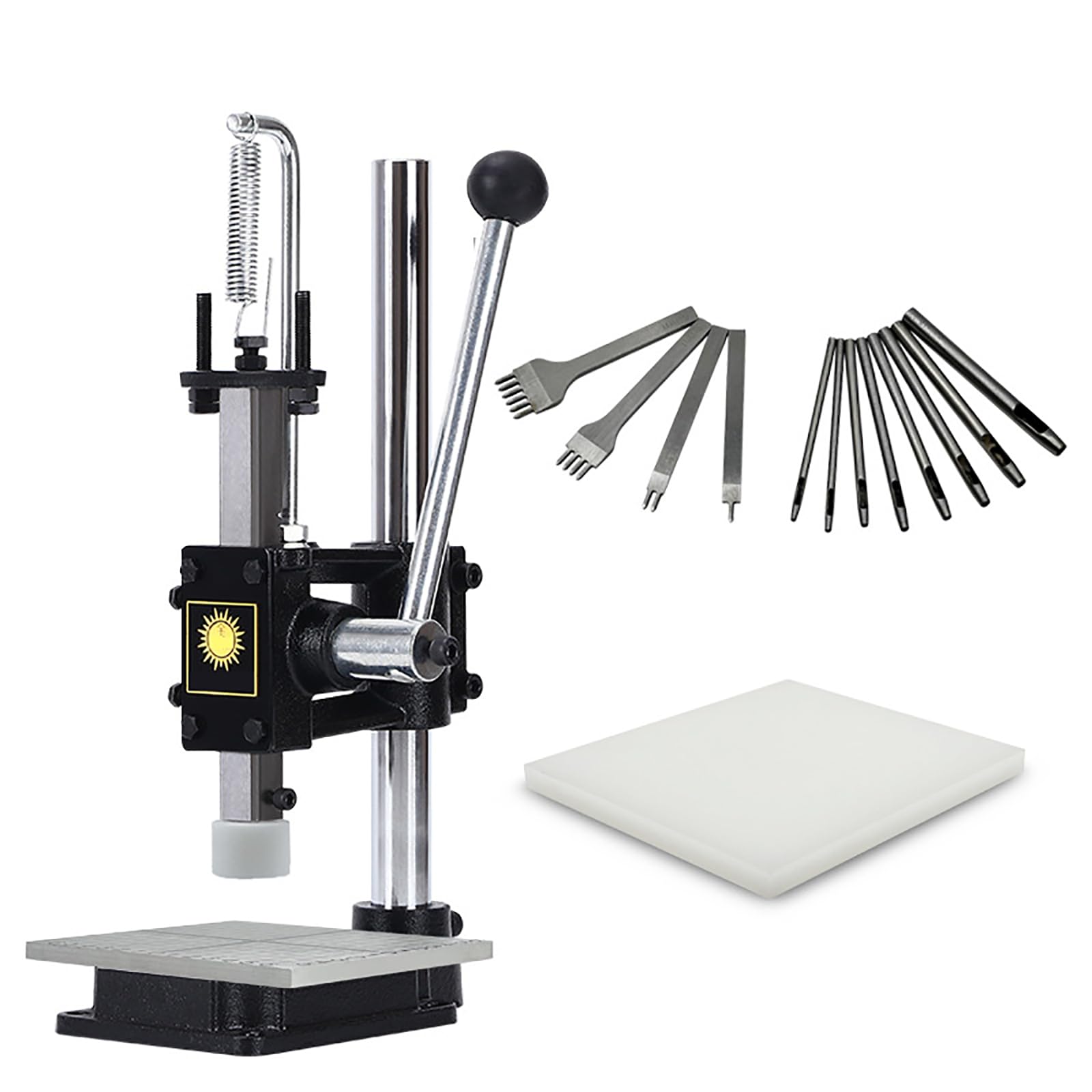 Máquina De Prensado Manual Pequeña, Juego De Perforadoras De Cuero, para Manualidades De Cuero, Perforaciones, Cortes, Formación, Prensado, Instalación De Remaches Y Botones a Presión.
