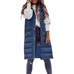 Long Puffer Vest Women 2025 Sleeveless Zip Up Puffy Hooded Vests Coats Fall Winter Trendy Outerwear Outfits with