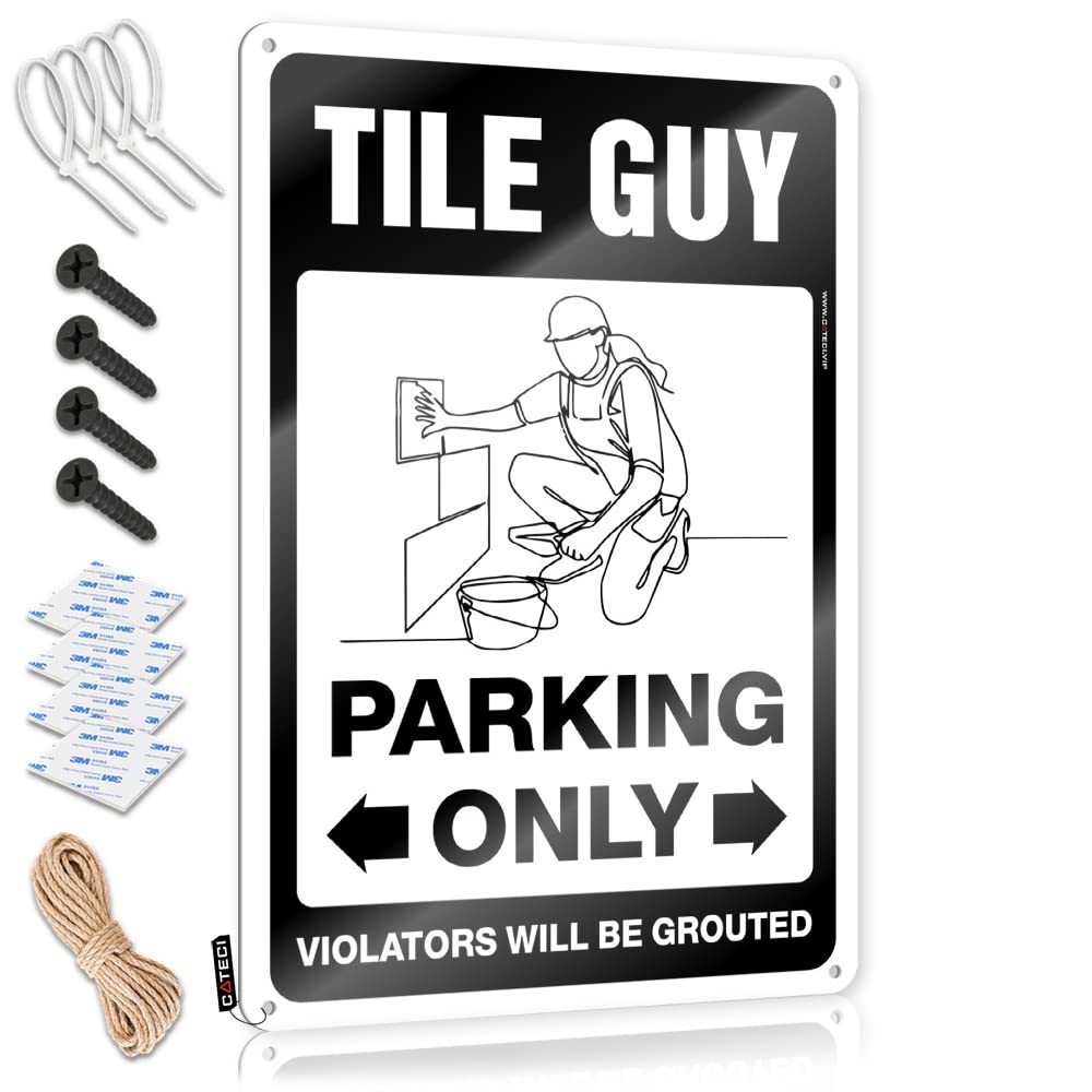 Scandinavian Vintage Wall Art, Christmas Reusable Tile Guy Parking Only | Farmhouse Restroom Decor(30X40CM)