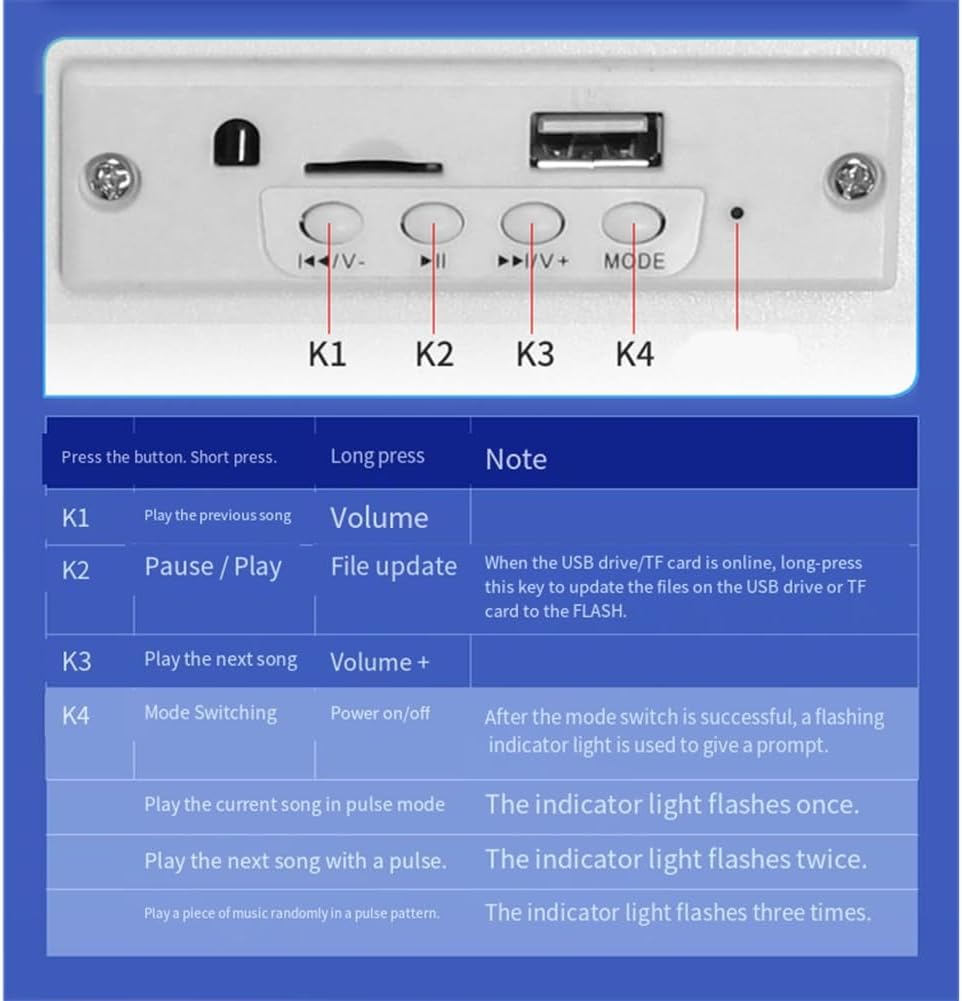 Overhead Ceiling Speaker Motion Activated Audio Player PIR Triggered MP3 Music Player Built-in Functionality