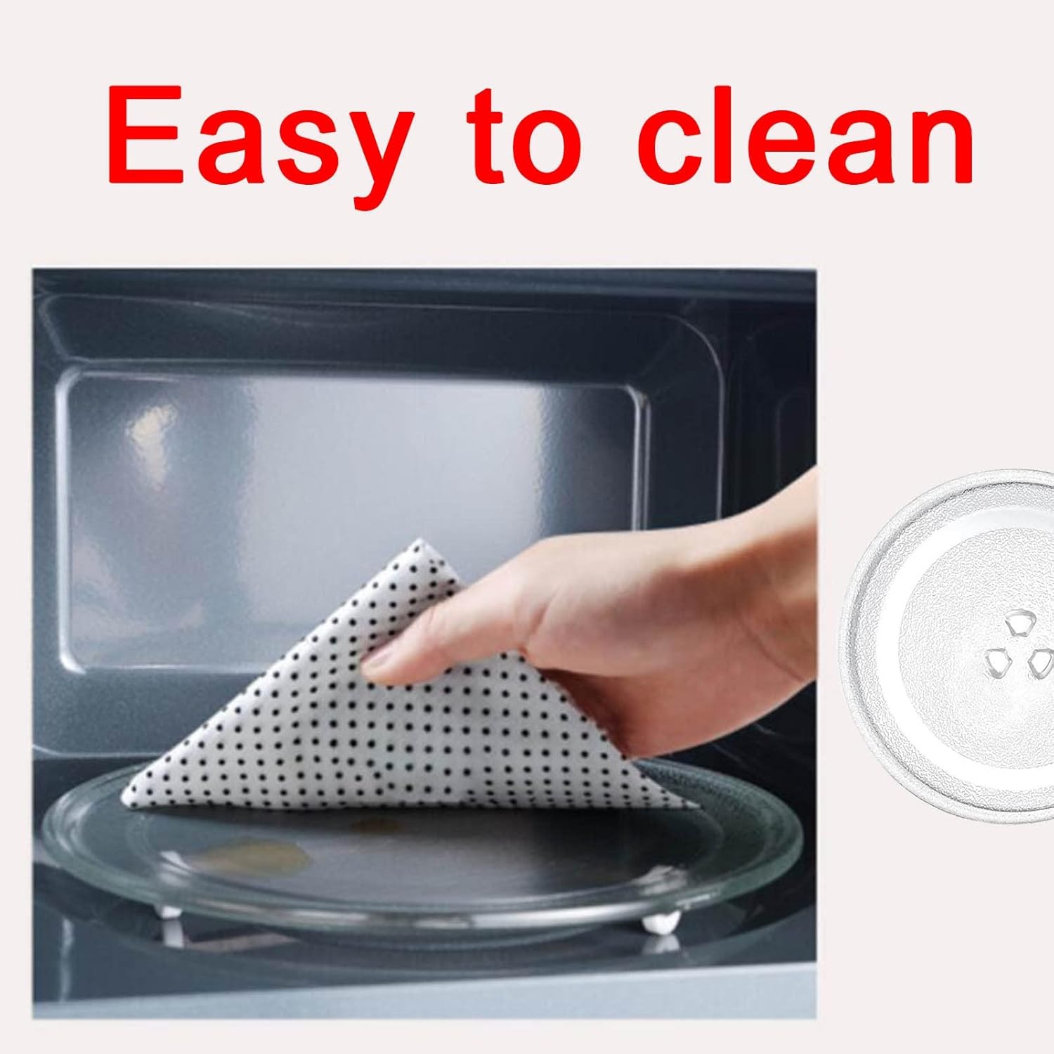 Circular Glass Turn Table Top Kit, Replacement Microwave Glass Turntable Plate With Microwave Turntable Coupler And Ring, 12.4" 10.6" 9.6" Microwave Glass Plate, High Temperature Resistance ( Color :