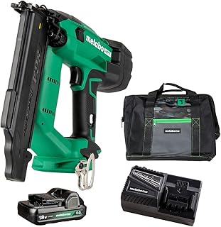 Metabo HPT 18V MultiVolt™ Cordless 18 Gauge Brad Nailer Kit | Includes 1-18V, 2.0 Ah Lithium Ion Battery w/Fuel Gauge | Lifetime Tool Warranty | NT1850DFT