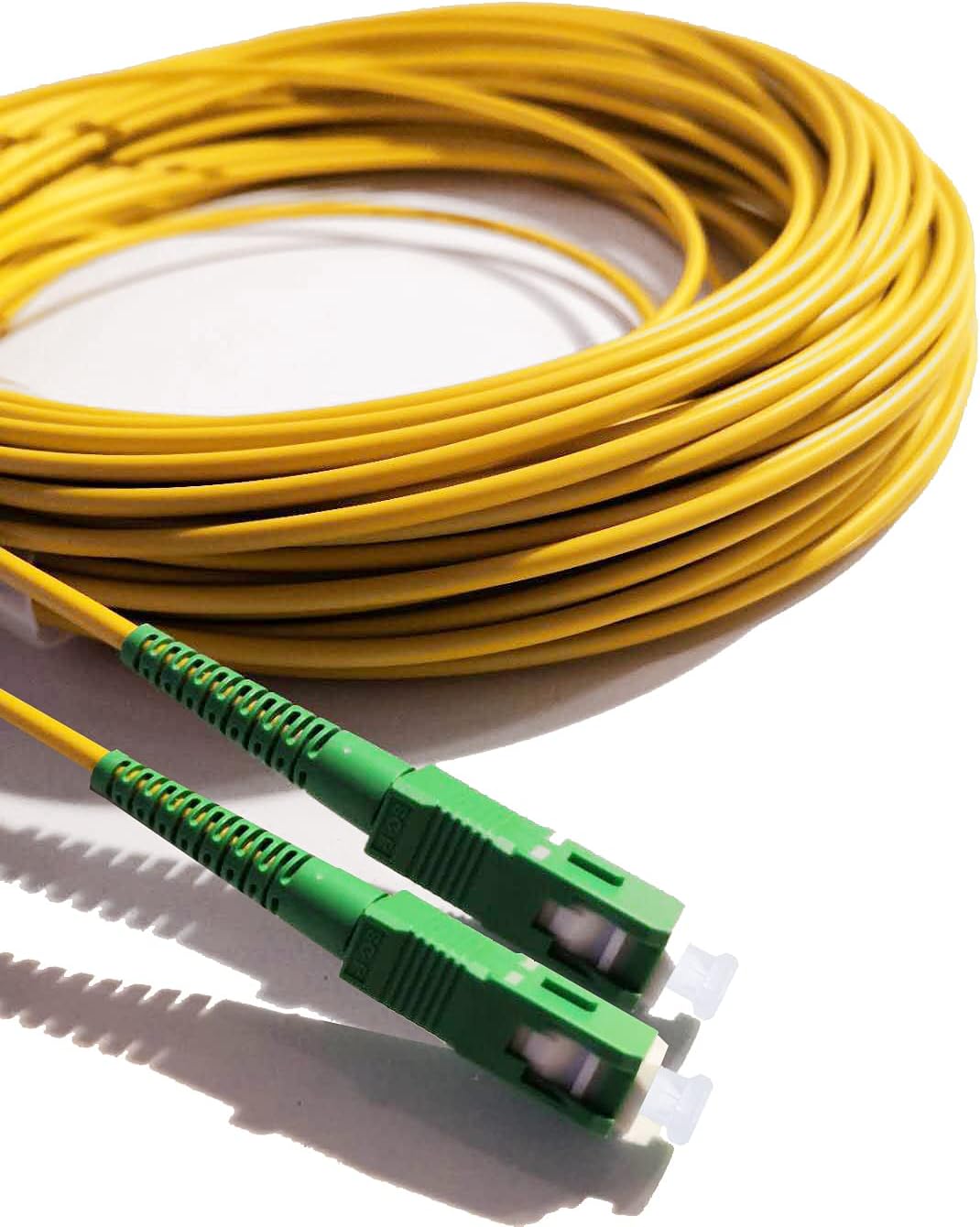 Fiber Optic Cable SC/APC to SC/APC simplex singlemode 9/125, Compatible with FTTH cables (Fibre To The Home Cables) , 30M