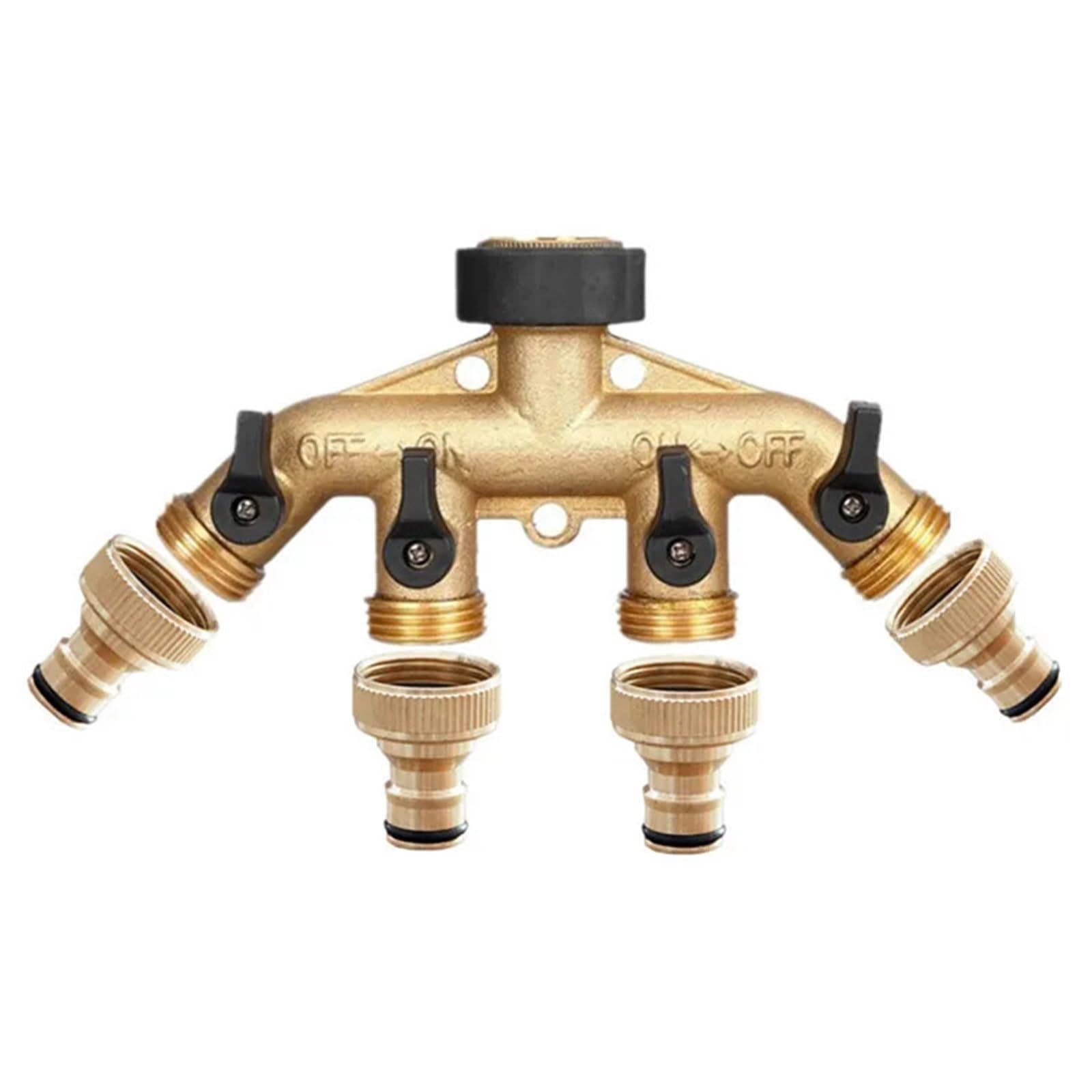 Cbkrgfpdou 1Pcs Brass Plastic 4-Way Garden Hose Splitter