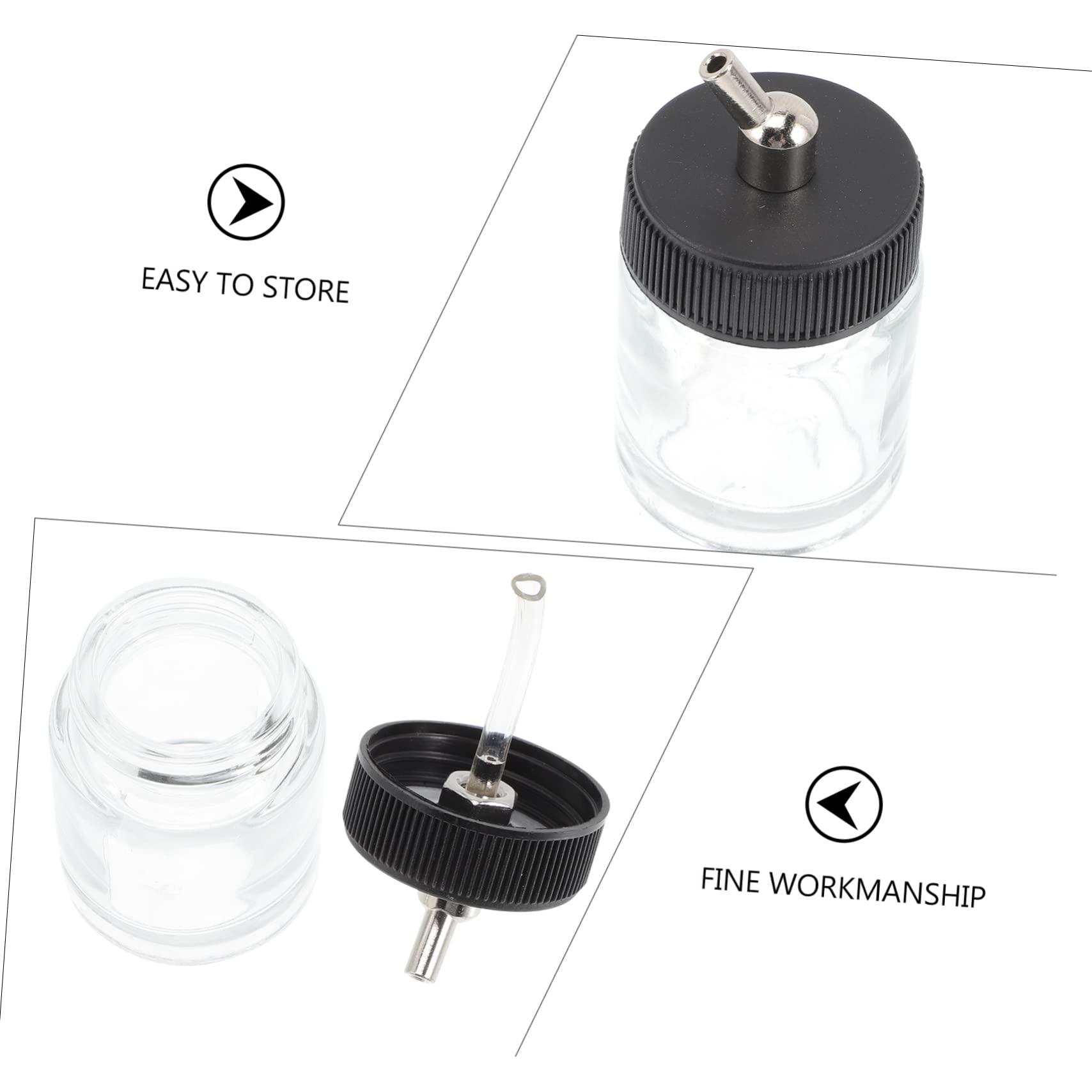 Housoutil Lot de 10 Flacons D'aérographe en Verre 22 Cc, Bouteille de Peinture Vide pour Modèles, Bouchon Étanche, Anti-fuite